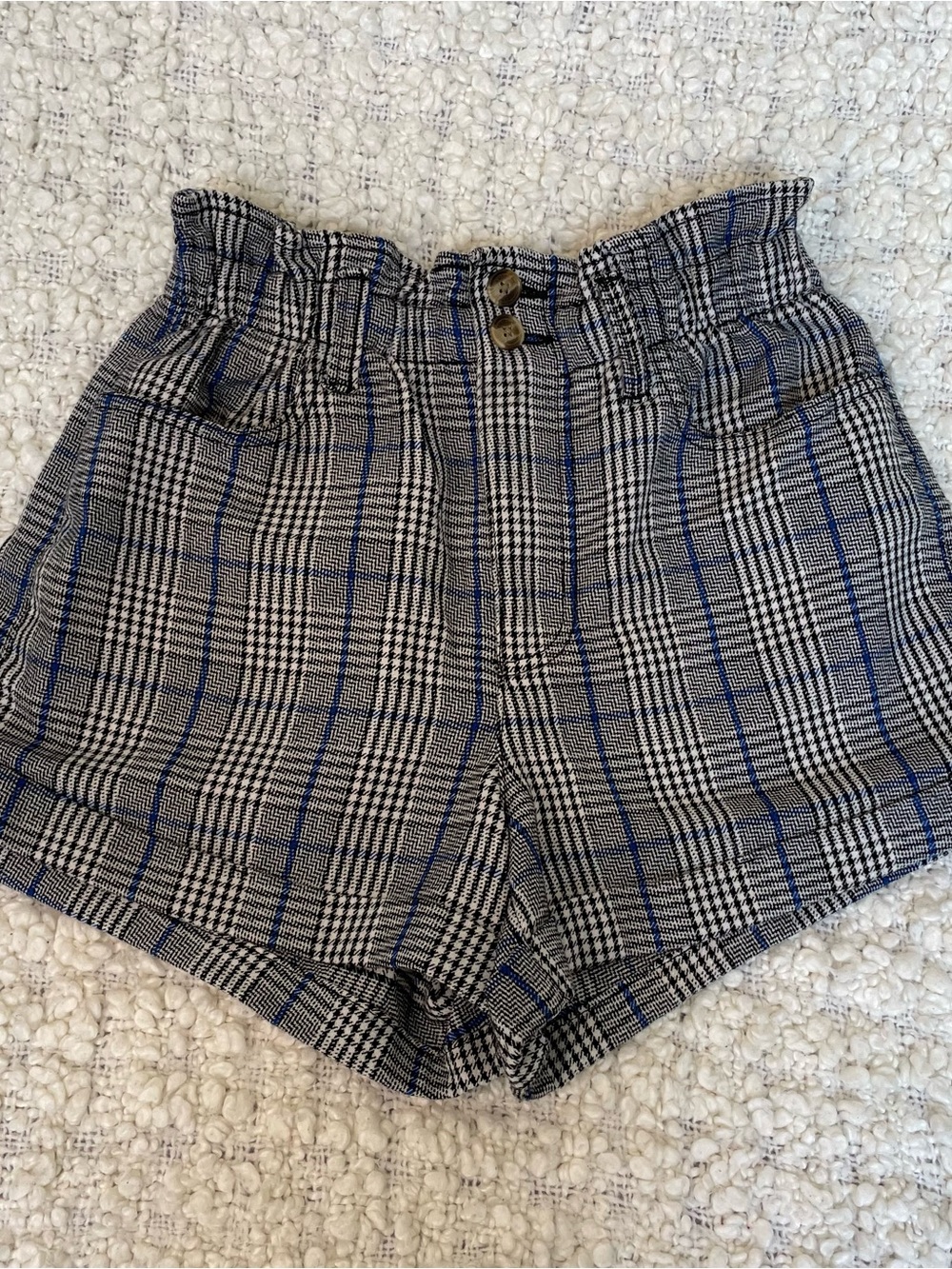 American Eagle AE Women's Paperbag Plaid Shorts High Rise Size 4 Preppy Twee